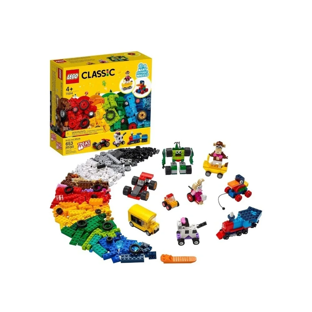 LEGO Classic Bricks and Wheels 11014 Building Kit, 653 pieces.